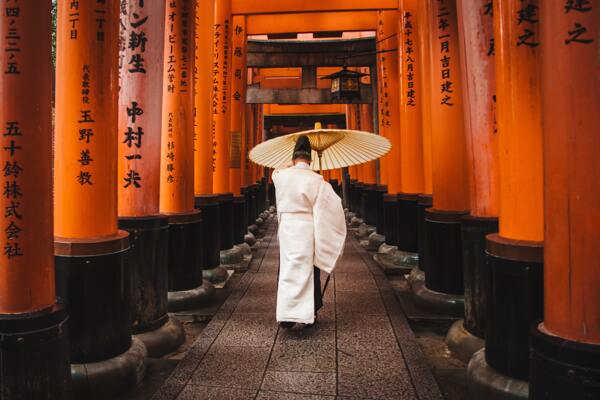 日式寺庙僧侣柱子背景素材