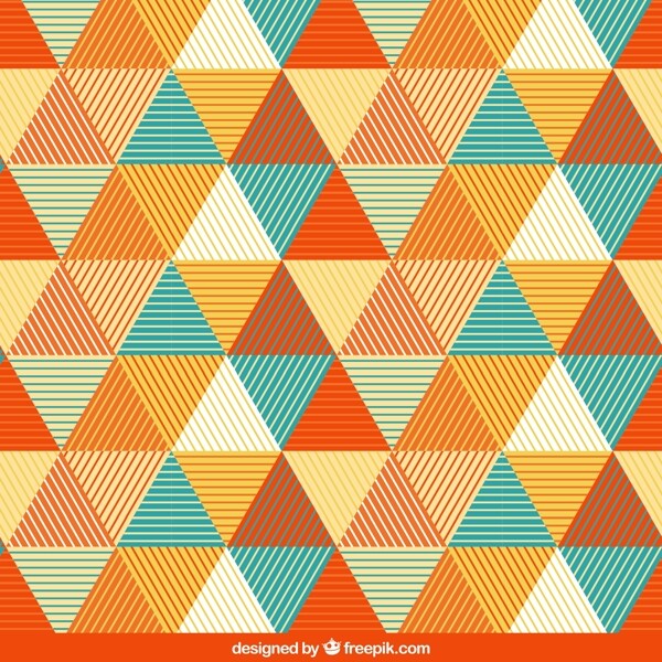 彩色三角无缝背景矢量素材图片