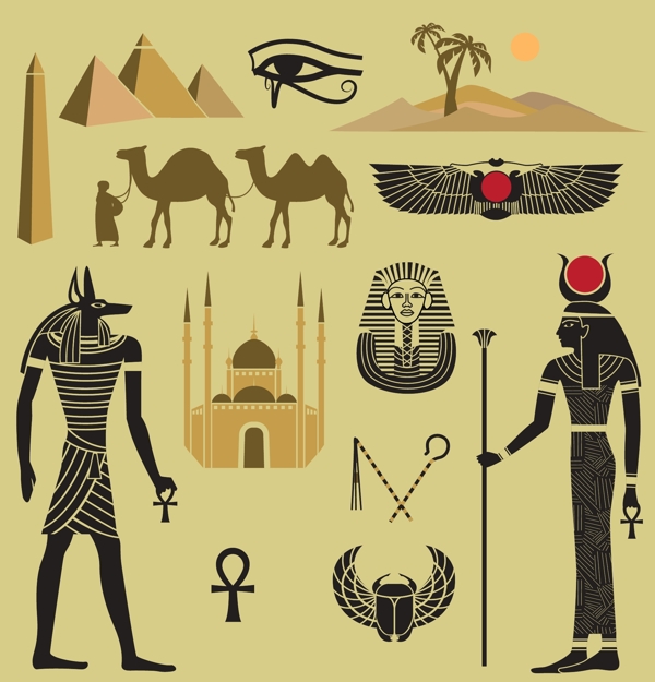 卡通埃及元素图标图片