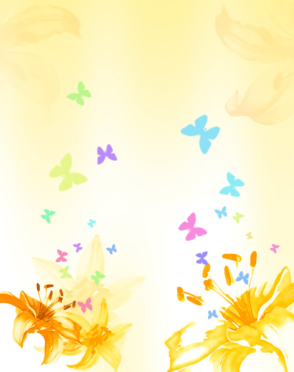蝴蝶彩色蝴蝶飞舞黄色的花漂亮的花