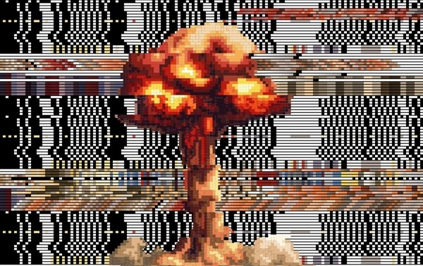 原子弹爆炸蘑菇云矢量图下载