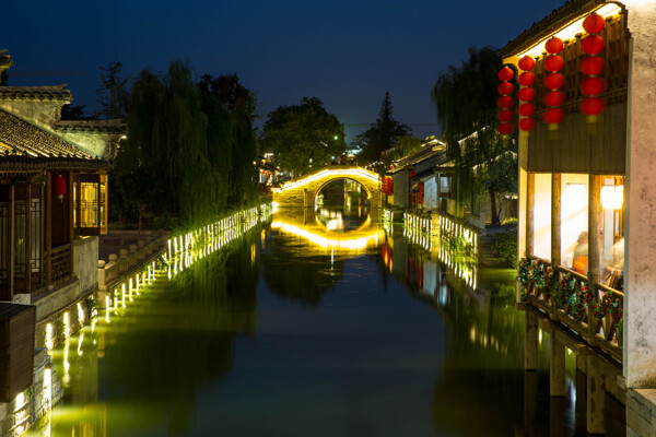 江苏无锡荡口古镇夜景