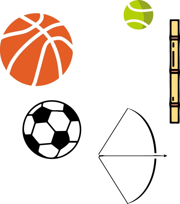 球竖琴射箭运动矢量素材图