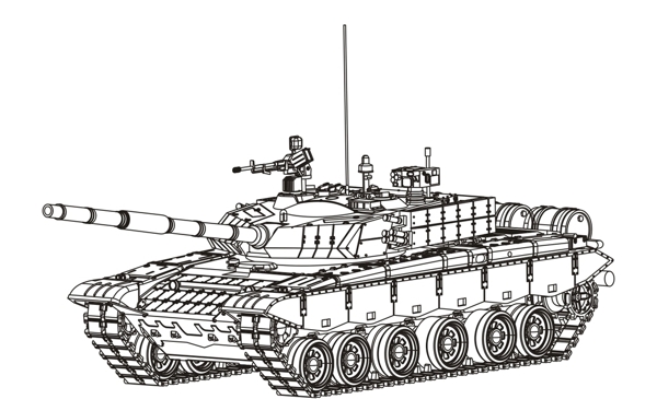 矢量坦克线条坦克军事坦克图片