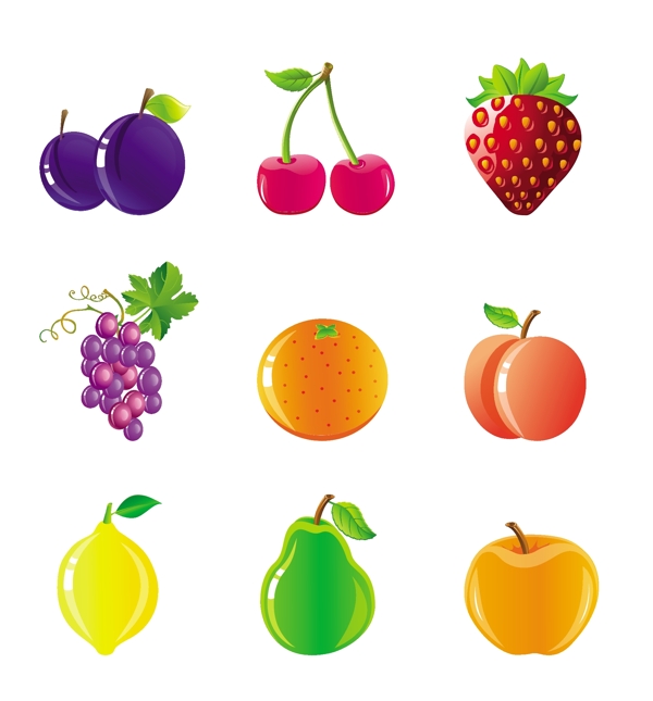 水果和浆果的图标集