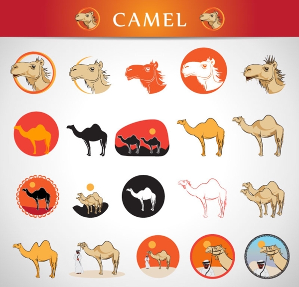 创意骆驼图标矢量素材