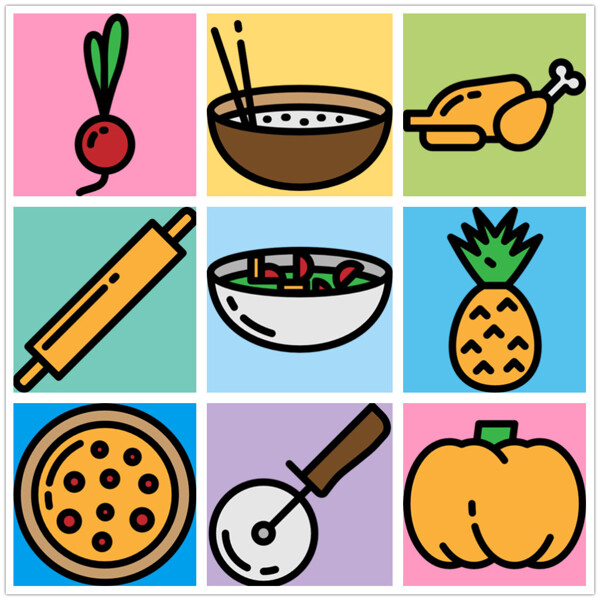 精美手绘食物icon图标