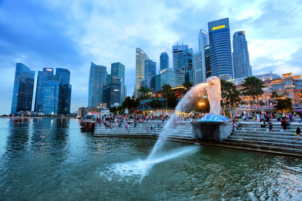 新加坡都市夜景图片