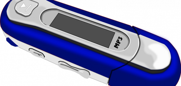 蓝色的MP3播放器矢量剪贴画