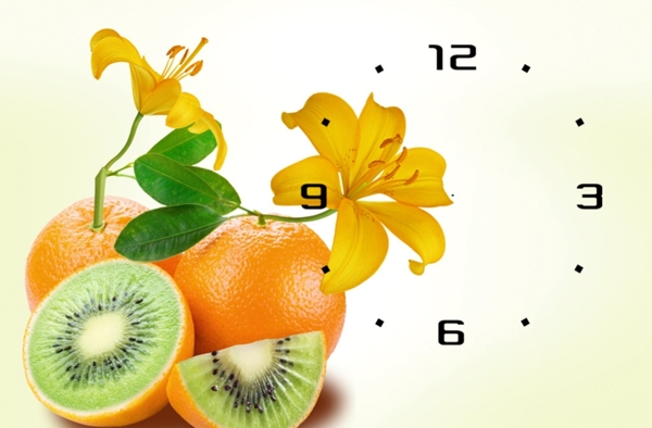 水果创意钟表无框画图片