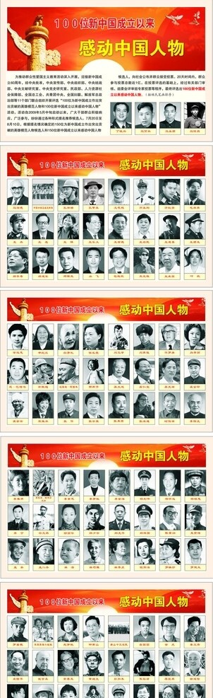 100位新中国成立以来感动中国人物图片