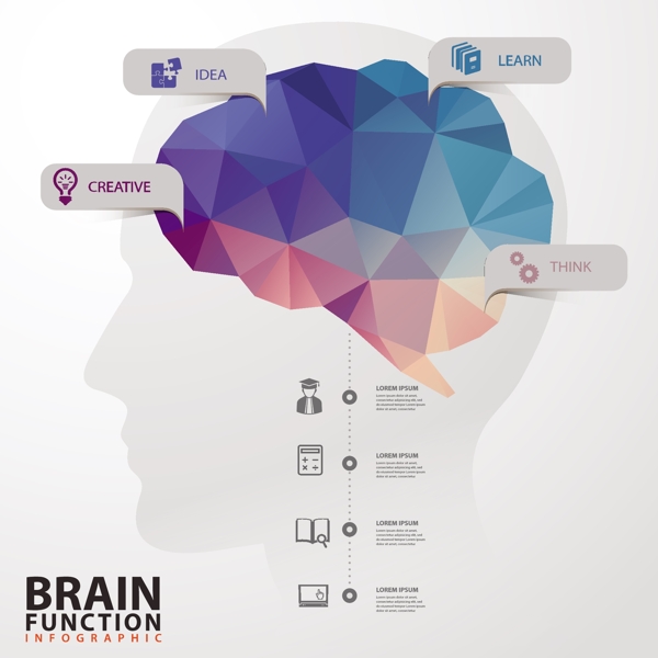 创意大脑功能信息图