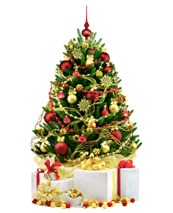 圣诞礼包与圣诞树图片
