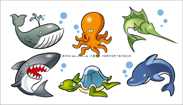 卡通海洋生物3免费下载