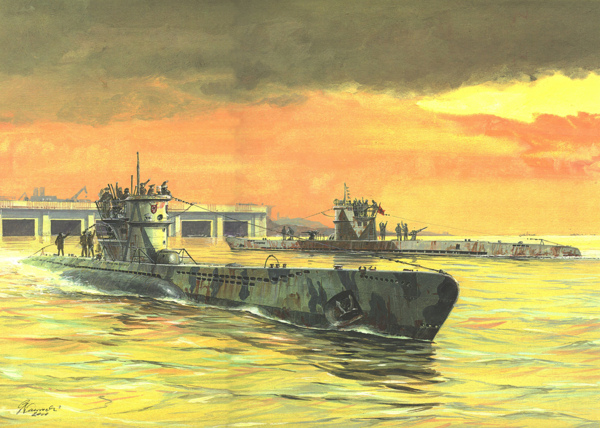 军事题材绘画潜艇