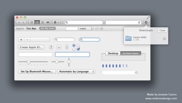 苹果OSX用户界面工具箱PSD的狮子