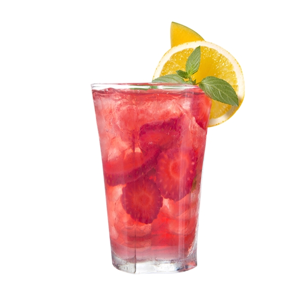 饮料果汁鲜榨冰块柠檬杯子草莓