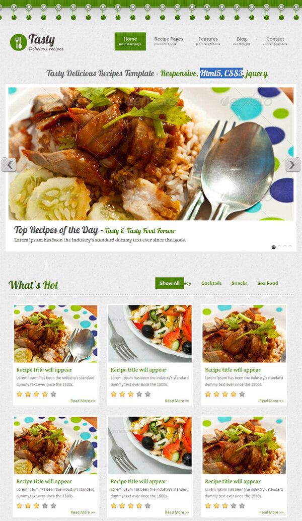 餐饮海鲜美食模板HTML