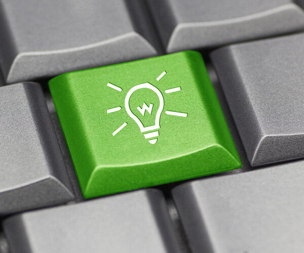 键盘上的绿色灯泡键图片