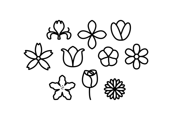 手绘花卉图标