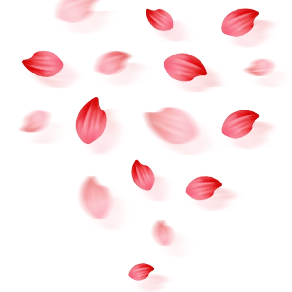 大气红色漂浮花瓣装饰元素