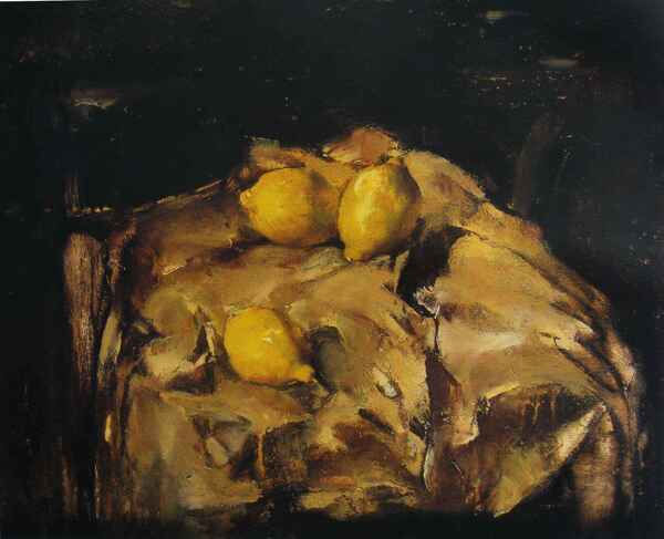 黄色柠檬油画