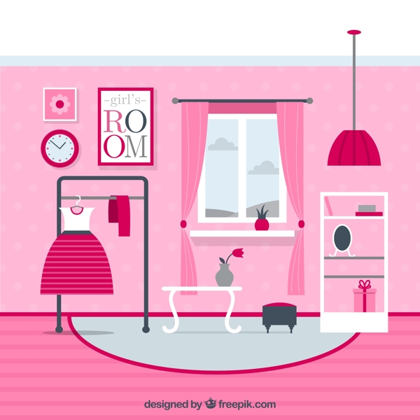 粉色女孩卧室设计