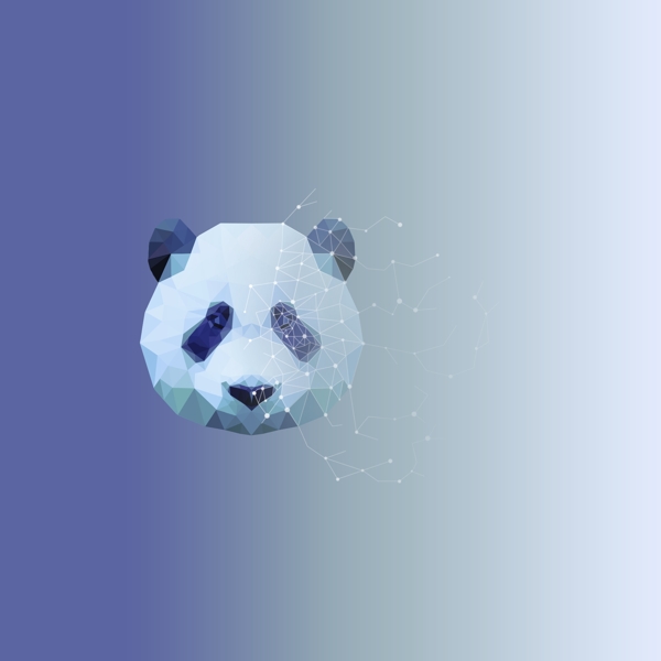 熊猫元素多边形渐变可商用元素
