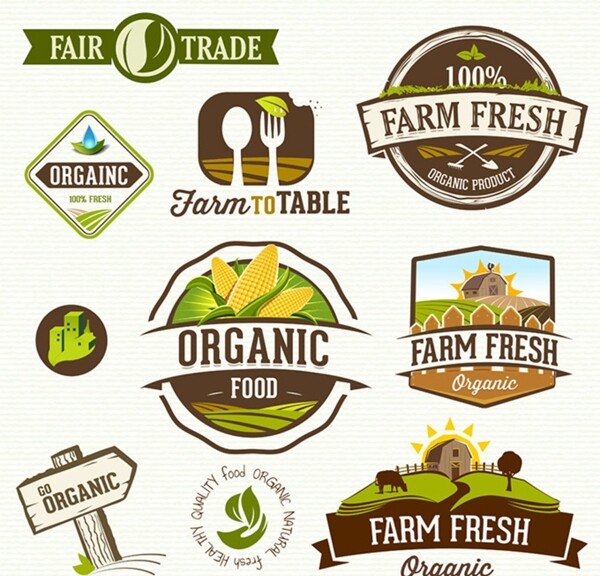 时尚农场绿色标志图片