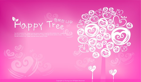 粉红韩国花纹图案