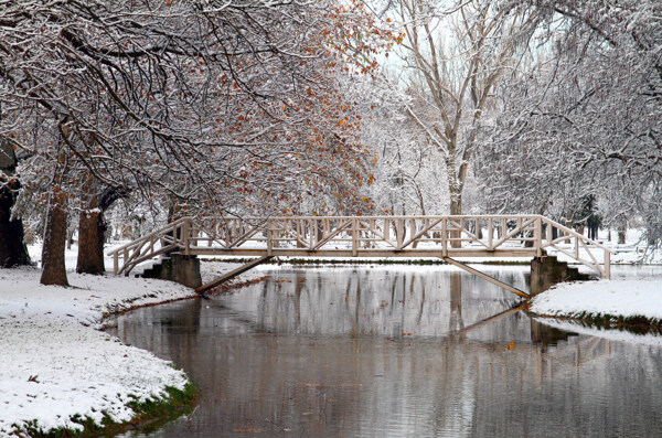 冬季里的河流风景图片
