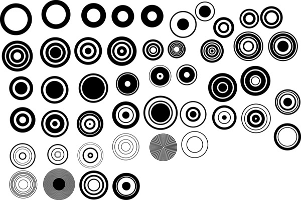 简单圆形黑白设计元素系列矢量图