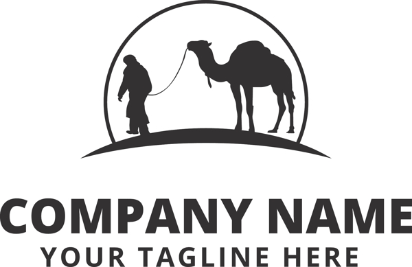 用骆驼和男人的商业标志