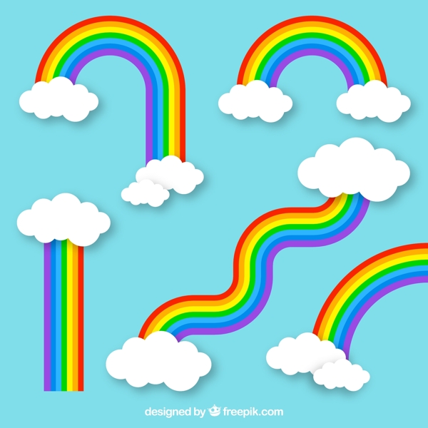 创意云朵彩虹图片