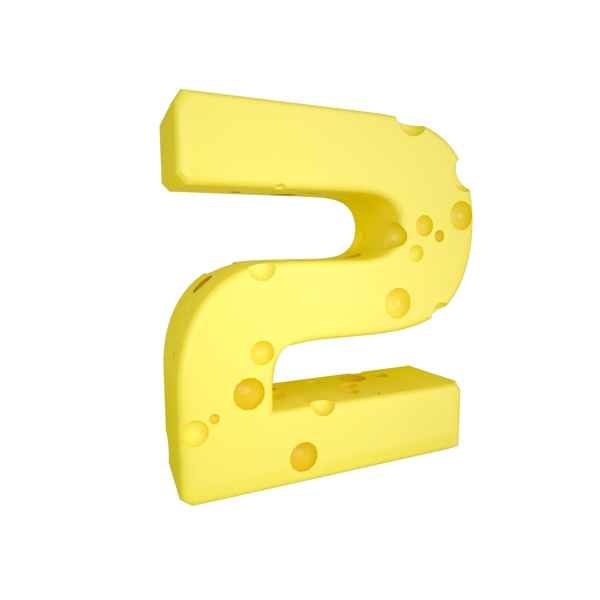 C4D创意奶酪数字2装饰