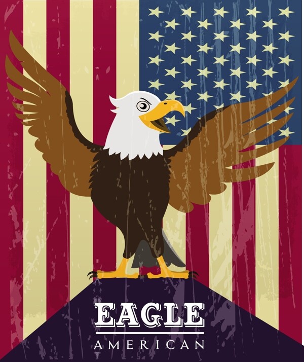 美国国旗老鹰背景图