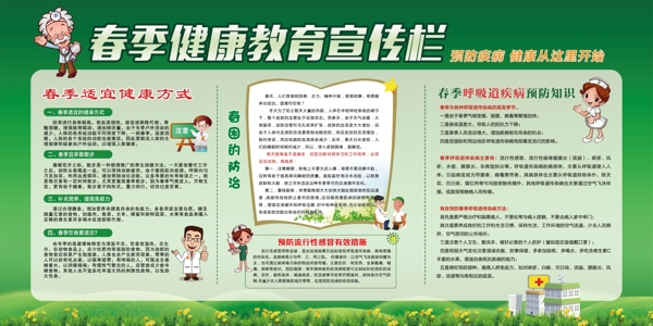 绿色医院春季健康教育宣传栏