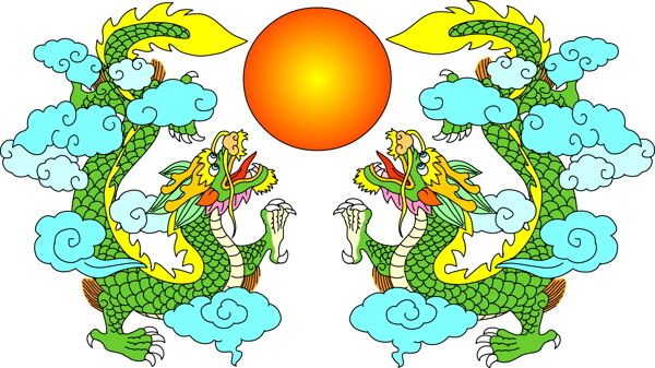 龙纹吉祥图案中国传统图案0018