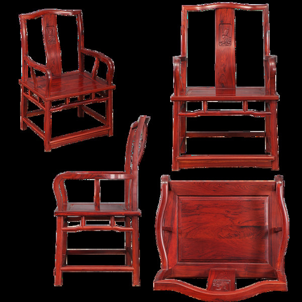 古代红木座椅实物元素
