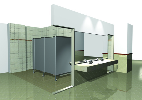 公共厕所3D效果图图片