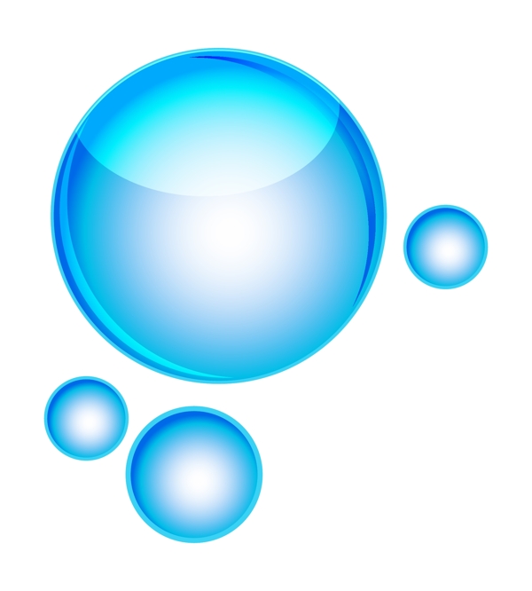 圆形蓝色漂浮气泡