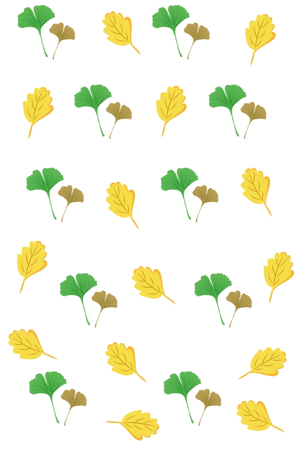 黄色的树叶底纹插画