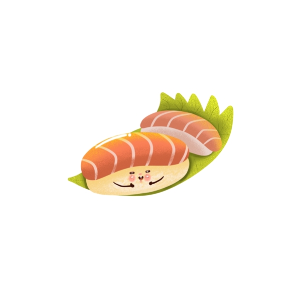 三文鱼日本料理寿司美味卡通形象可爱
