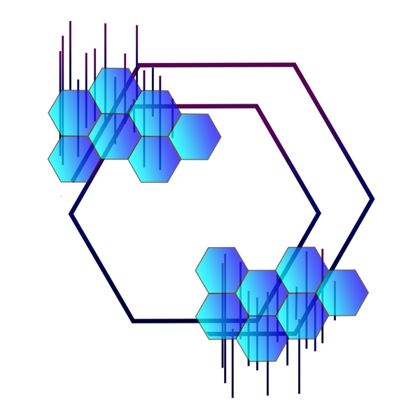 六边形蜂窝类装饰边框可商用