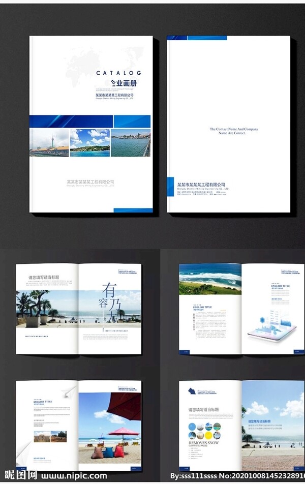 蓝色大气整套企业画册图片