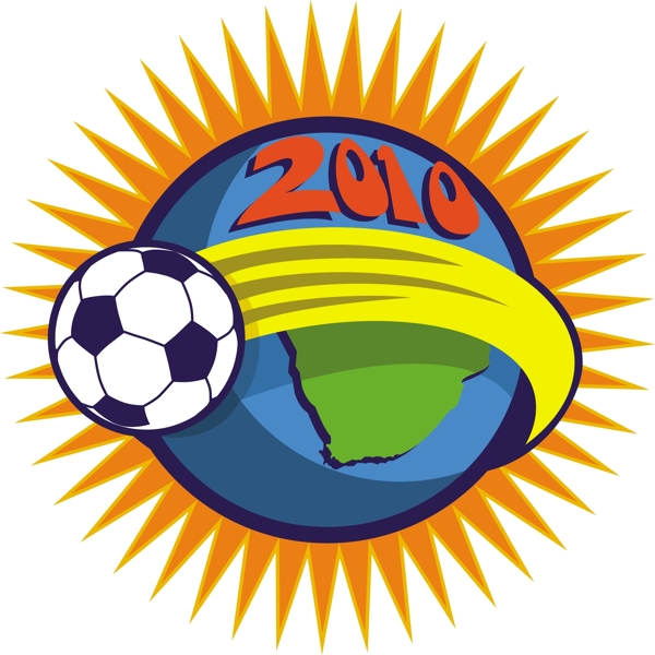 2010世界杯足球球和南非地图