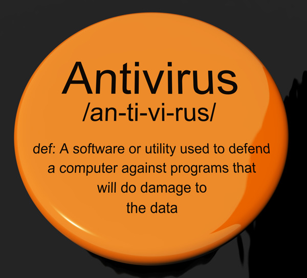 反病毒定义按钮显示计算机系统安全