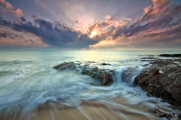 海水海洋度假波浪背景素材