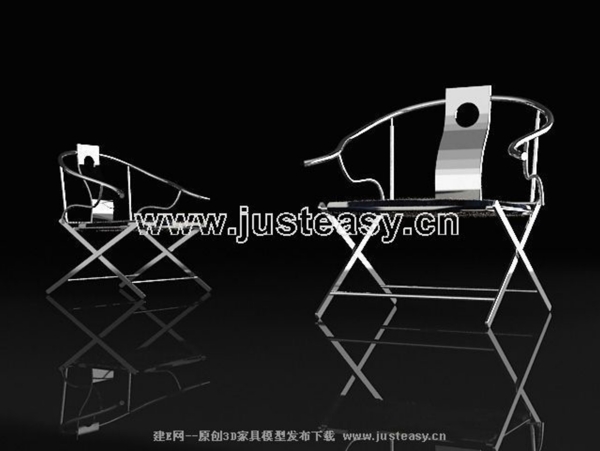 用高质量的铁椅子3D模型