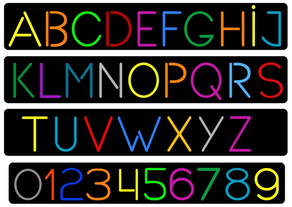 彩色字母数字设计
